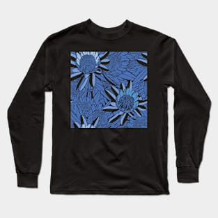 Blue Protea Garden - Classic Blue color palette Long Sleeve T-Shirt